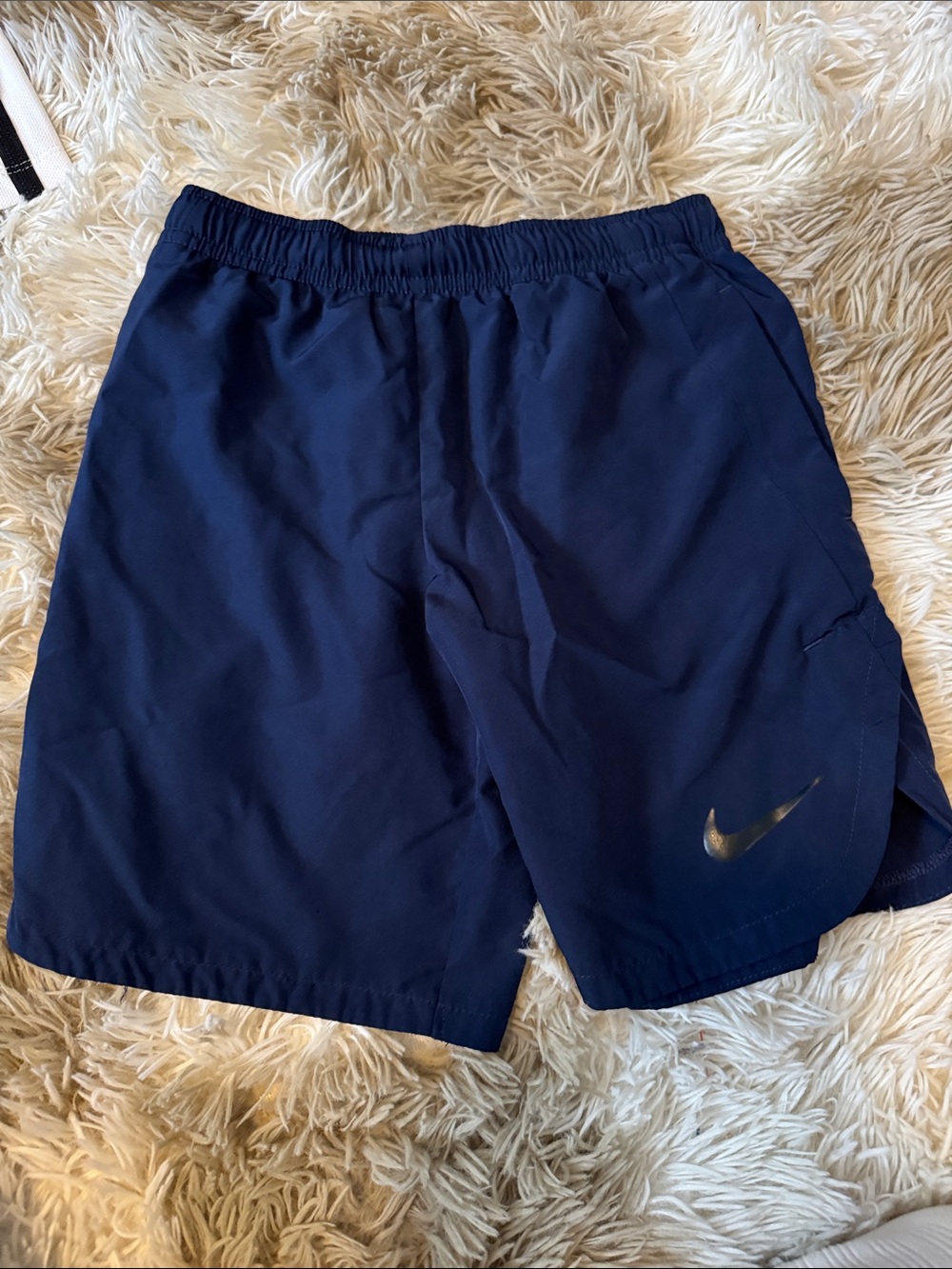 Nike Kids Dri-Fit 7 Small Athletic Shorts Pack — Navy, Royal Blue, Khaki, Aqua - Picture 10 of 11